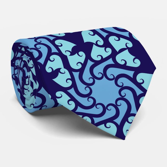 Blue vortex tie (Rolled)