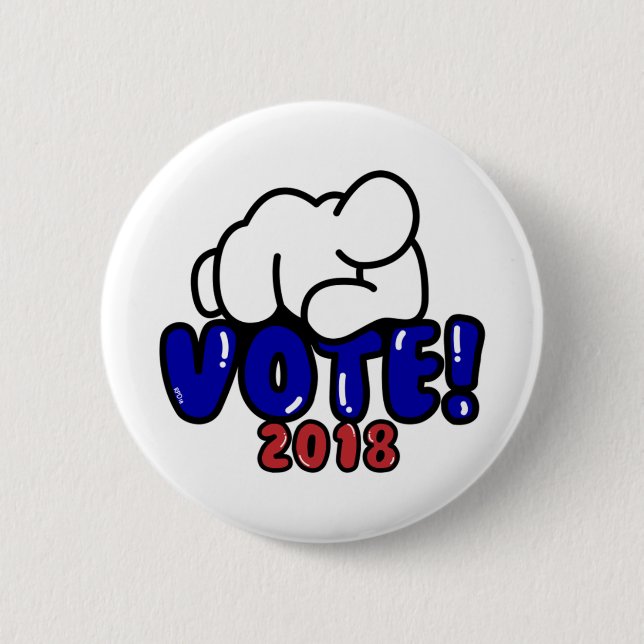 Blue VOTE 2018 button (Front)