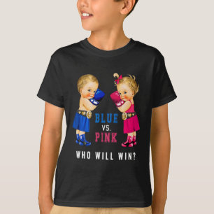 Blue Vs Pink Boxing Babies Gender Reveal Party S  T-Shirt