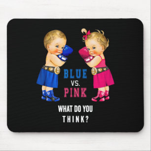 Blue Vs Pink Boxing Babies Gender Reveal S  Mouse Mat
