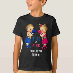 Blue Vs Pink Boxing Babies Gender Reveal S  T-Shirt