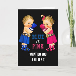 Blue Vs Pink Boxing Bies Gender Reveal S Card