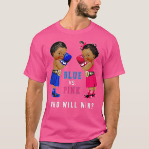 Blue vs Pink Ethnic Boxing Babies Gender Reveal s T-Shirt