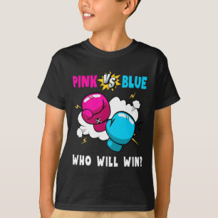 Blue Vs Pink Who Will Win Gender Reveal Party Boxi T-Shirt