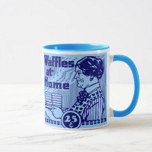 Blue "WAFFLES" Coffee Mug