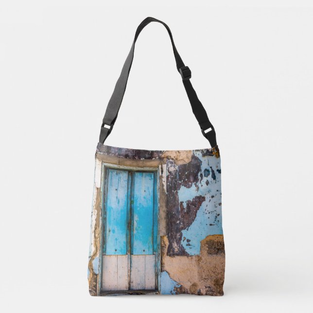 Blue wall and door crossbody bag (Back)
