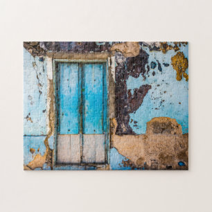 Blue wall and door jigsaw puzzle