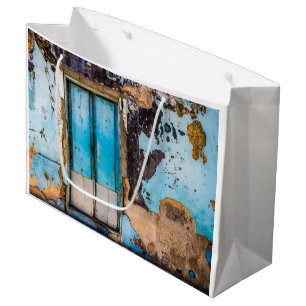 Blue wall and door large gift bag