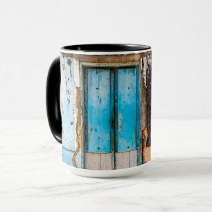 Blue wall and door mug
