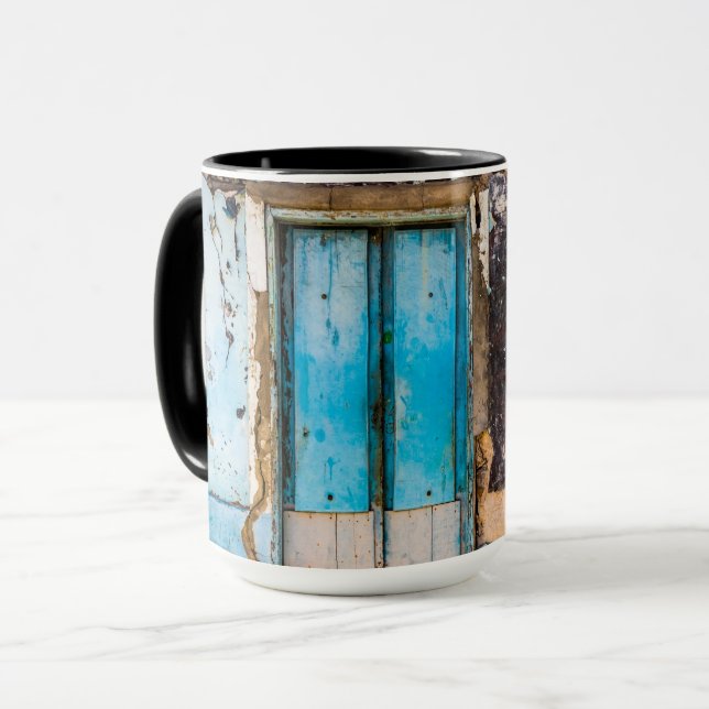 Blue wall and door mug (Front Left)