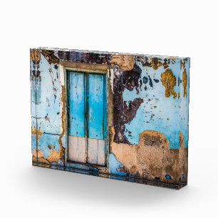 Blue wall and door photo block