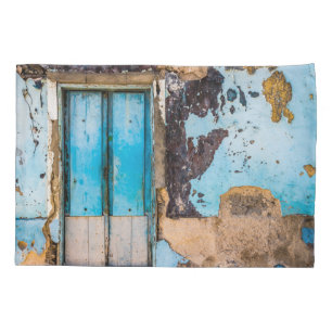 Blue wall and door pillowcase