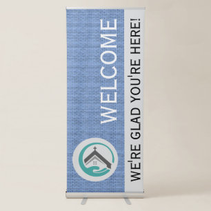 Blue Wall Church Retractable Banner