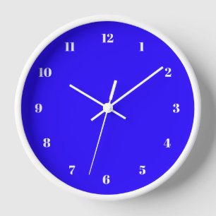 Blue Wall Clock Custom Colours and Numbers Font
