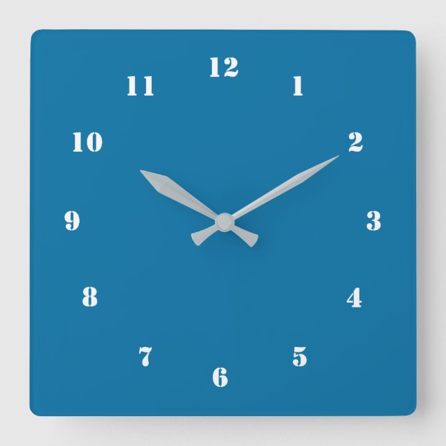 Blue Wall Clock Custom Colours Your Own Design (Front)