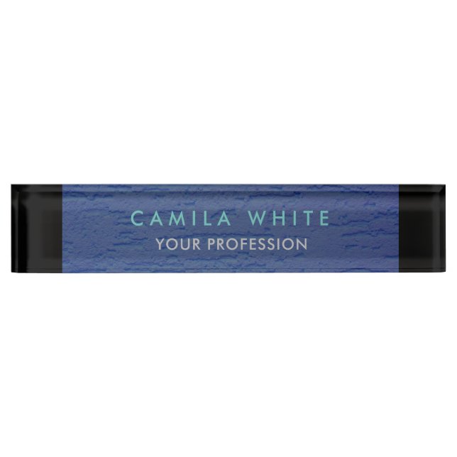Blue Wall Elegant Professional Classy Business Nameplate (Front)