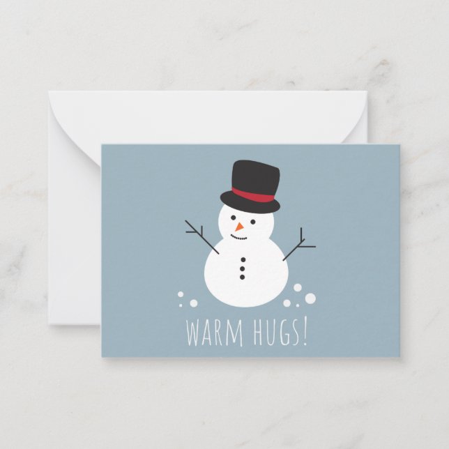 Blue Warm Hugs to Little Bro Christmas Card (Front)