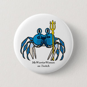 Blue Warrior Crab,  MeWarriorWoman on Twitch 6 Cm Round Badge