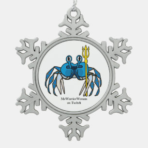 Blue Warrior Crab, MeWarriorWoman on Twitch Snowflake Pewter Christmas Ornament