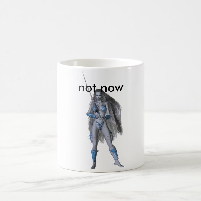 blue warrior, not now coffee mug (Center)