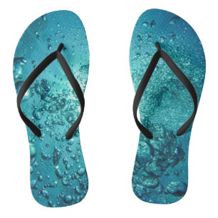 Blue Water Bubbles  Flip Flops