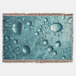 Blue Water Bubbles Underwater Abstract Background Throw Blanket