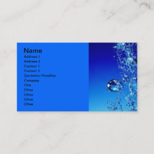 BLUE WATER BUBBLES WATER FRESH CLEAR DIGITAL REALI BUSINESS CARD