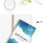Blue Water Colour Ombre Monogram Logo Planner<br><div class="desc">Beautiful boho watercolor blue wash personalised planner for your business or personal life will keep you organised in style! You can customise the name, date, fonts and more. Great gift for teachers, office mates and small business owners. Shop the entire collection in my zazzle shop. Need help personalising? Message me!...</div>