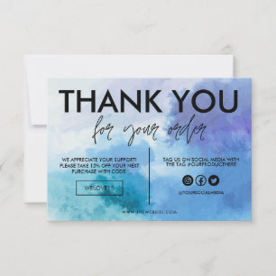 Blue Water Colour Thank you Media Insert