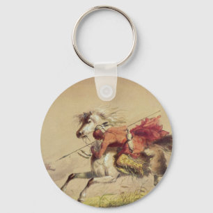 Blue Water Creek Battle By Alfred Jacob Miller Key Ring