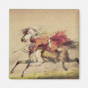 Blue Water Creek Battle By Alfred Jacob Miller Magnet