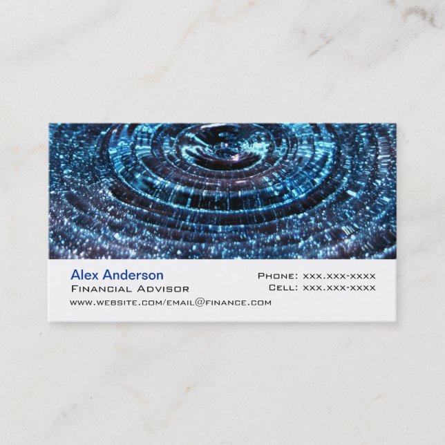 Blue Water Drop Business Card (Front)