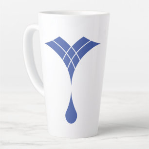 blue water drop design latte mug