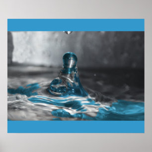 blue water drop poster