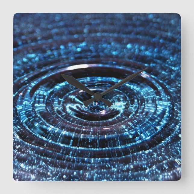 Blue Water Drop Wall Clock (Front)
