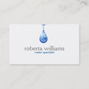 Blue Water Droplet Logo Business Card