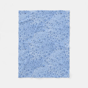 Blue water droplets fleece blanket