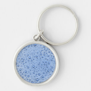 Blue water droplets key ring