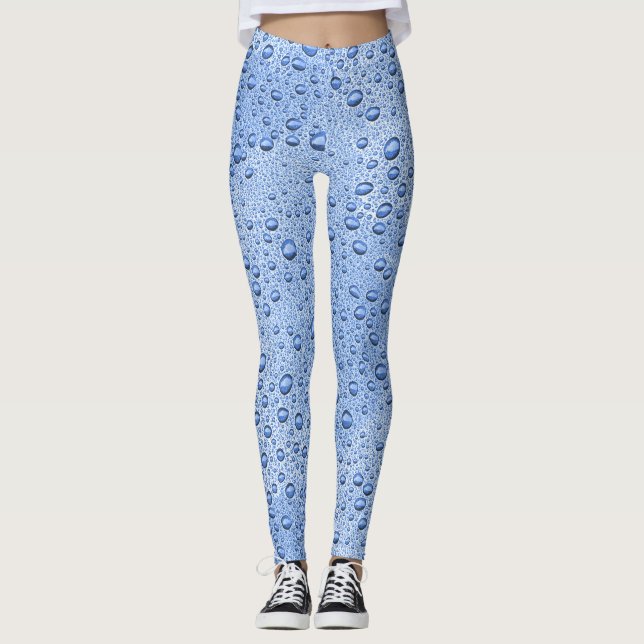 Blue water droplets leggings (Front)