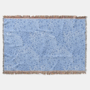Blue water droplets throw blanket