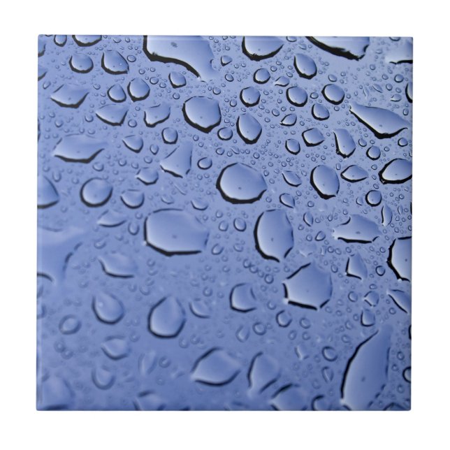 Blue Water Droplets Tile (Front)