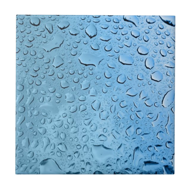 Blue Water Droplets Tile (Front)