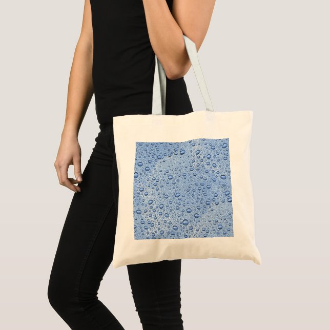 Blue water droplets tote bag (Front (Product))