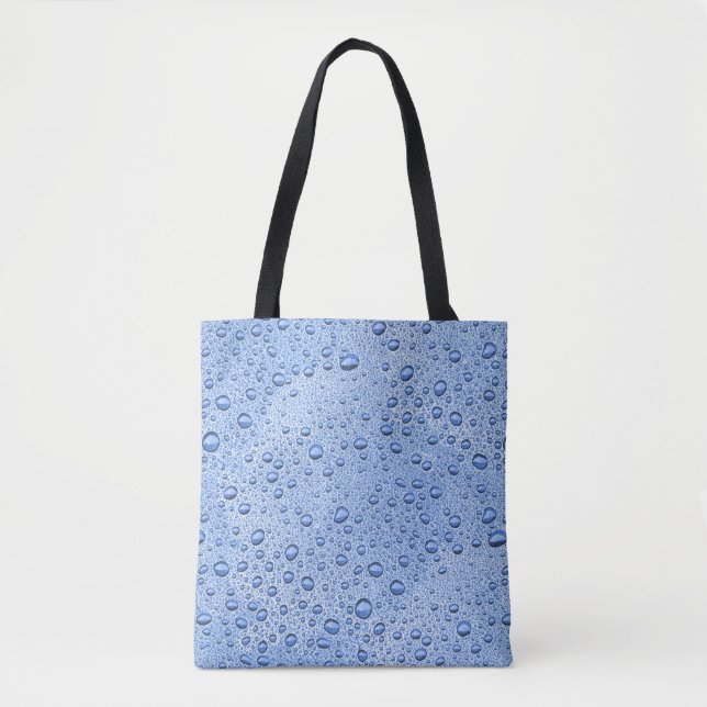 Blue water droplets tote bag (Front)