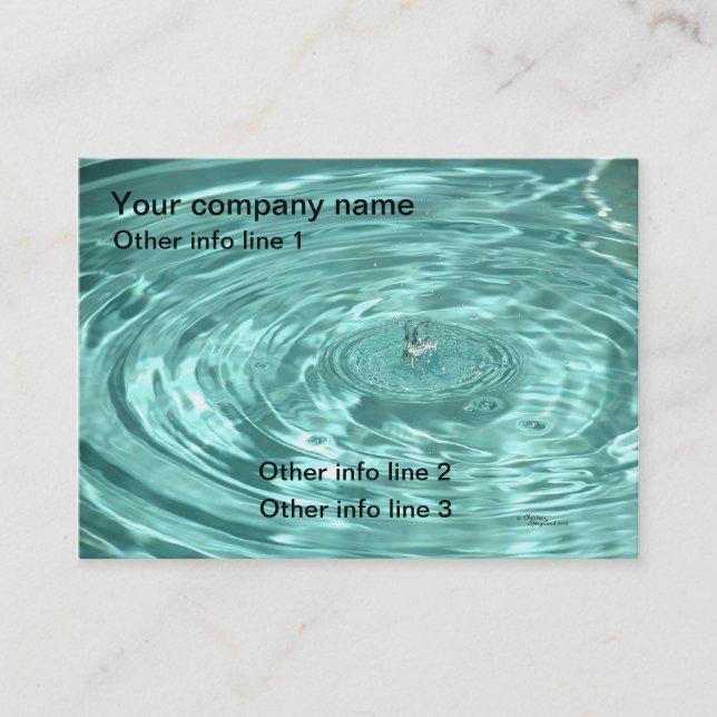 Blue water drops ripples Business Cards (Front)