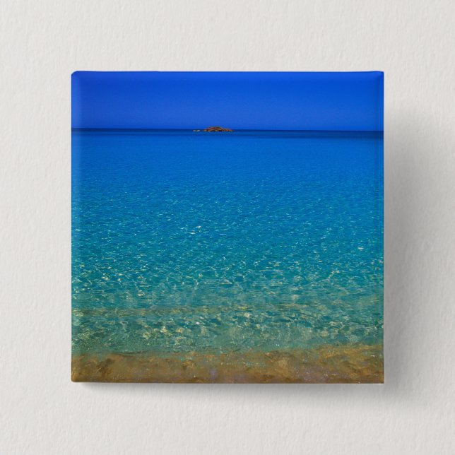 Blue water, Exuma Islands, Bahamas. 15 Cm Square Badge (Front)