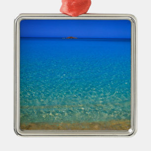 Blue water, Exuma Islands, Bahamas. Metal Tree Decoration