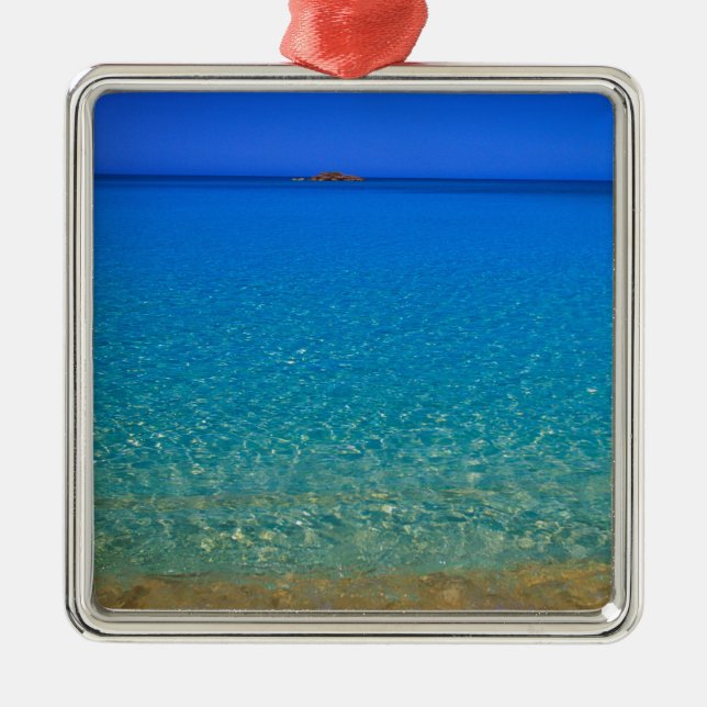Blue water, Exuma Islands, Bahamas. Metal Tree Decoration (Front)