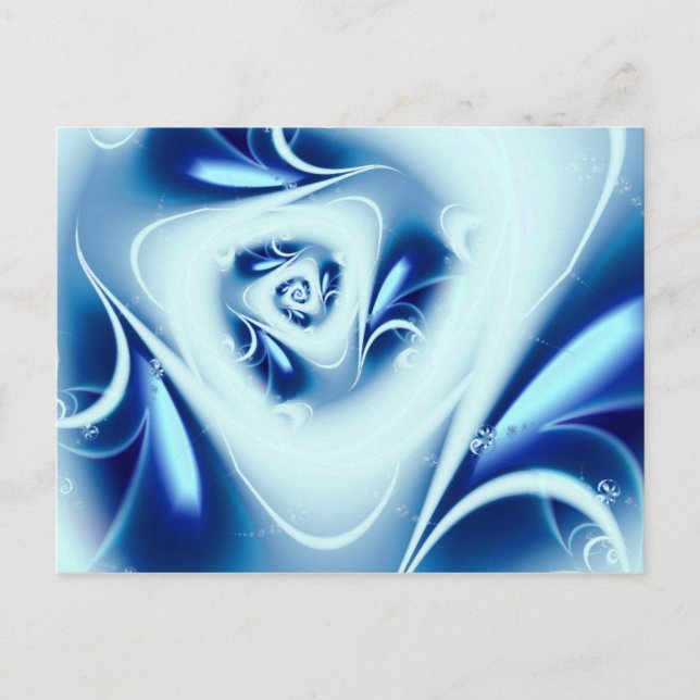 Blue Water Fine Fractal Art Postcard (Front)