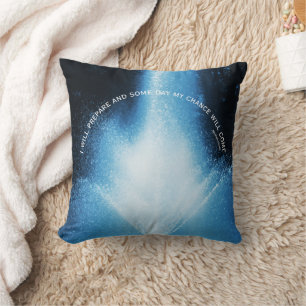 Blue Water Fountain Attitude Inspirational Quote Cushion
